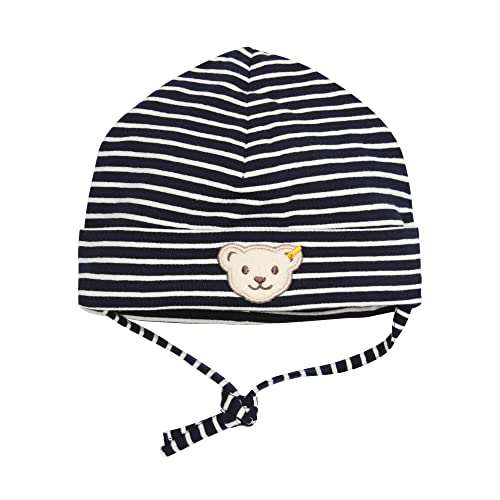 Steiff Unisex Baby Basic Bommel Beanie-Mütze, Navy, 45 im Sale