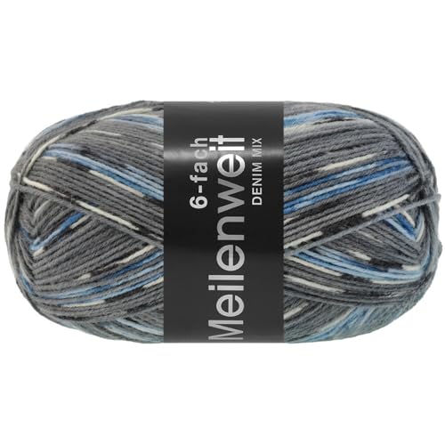 MEILENWEIT 6-fach 150g SPEZIAL print 9628 - Denim Mix