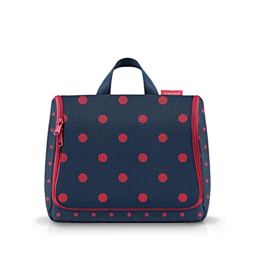 Reisenthel toiletbag XL Mixed dots red WO3075 - Kulturbeutel Waschtasche 4 Liter in Dunkelblau mit dunkelroten Punkten im Sale