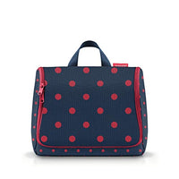 Thumbnail for Reisenthel toiletbag XL Mixed dots red WO3075 - Kulturbeutel Waschtasche 4 Liter in Dunkelblau mit dunkelroten Punkten im Sale