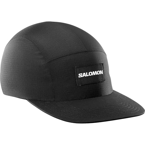 Salomon Bonatti Waterproof Five Panel unisex Kappe Trail Running Wandern MTB Lauf, Wasserdichter Trail Running Wandern MTB Laufz, Leichtgewichtiger Komfort, Frischer Style, Schwarz, Einheitsgröße im Sale