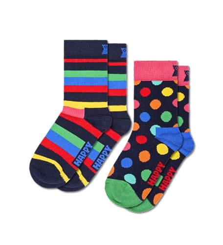 Happy Socks Jungen 2-pack Kinder Stripe Socken, Multicolour, 2-3 Jahre EU im Sale