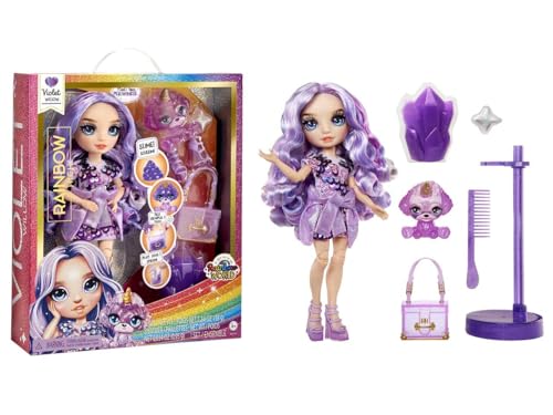 Rainbow High Modepuppe mit Schleim & Haustier - Violet (Lila) - 28 cm Schimmernde Puppe mit Glitzerschleim, Magischem Haustier und Modeaccessoires - Kinderspielzeug - Ideal für 4-12 Jahre im Sale