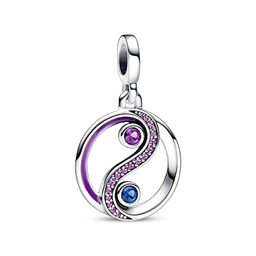 PANDORA ME Balance Yin & Yang Medaillon aus Sterling-Silber mit künstlichen Kristallen, Ausschließlich Kompatibel ME, Höhe: 16mm, 792307C01 im Sale