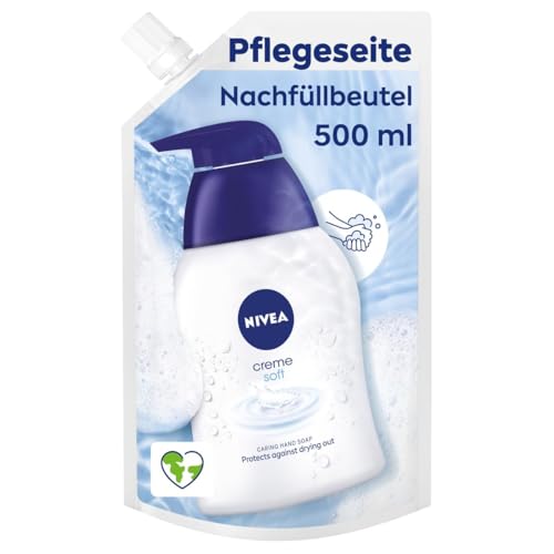 NIVEA Creme Soft Pflegeseife Nachfüllbeutel (500 ml), pflegende Handseife mit Mandel-Öl, mild duftende Flüssigseife zur sanften und hygienischen Reinigung im Sale