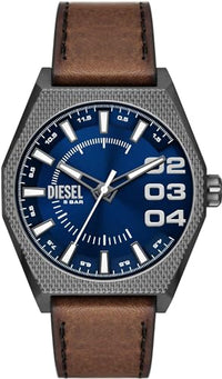 Thumbnail for Diesel Herrenuhr Scraper quarz/3 Zeiger Uhrwerk 44mm Gehäusegröße mit einem Lederarmband DZ2189 im Sale