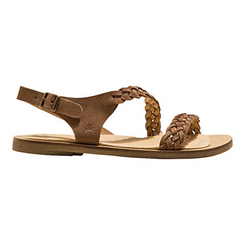 El Naturalista Damen Riemchensandalen TULIP, Frauen Sandalen,sommersandalen,bequem,flach,weiblich,lady,ladies,women's,woman,Braun (WOOD),42 EU / 9 UK im Sale