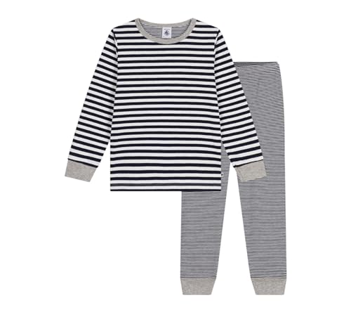 Petit Bateau A0BYG Langarm-Pyjama Jungen Smoking/Marshmallow 5 Jahre im Sale