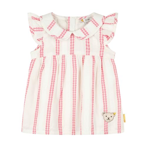 Steiff Baby - Mädchen Kleid Kurzarm, California Dream, Bright White, 86 im Sale