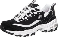 Thumbnail for Skechers Damen D'lites Biggest Fan Sneaker, Black Trubuck White Mesh Silver Trim, 39 EU im Sale