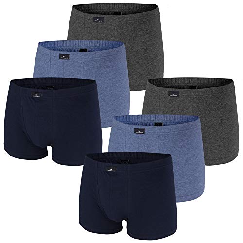 Götzburg Herren Boxershorts/Pants im 6er Pack (L, Navy/grau Melange/blau Melange) im Sale