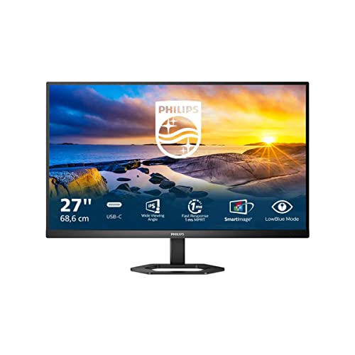 Philips 27E1N5300AE - 27 Zoll USB-C Monitor, höhenverstellbar, Lautsprecher (1920x1080, 75 Hz, HDMI, DisplayPort, USB-C, USB Hub) schwarz im Sale