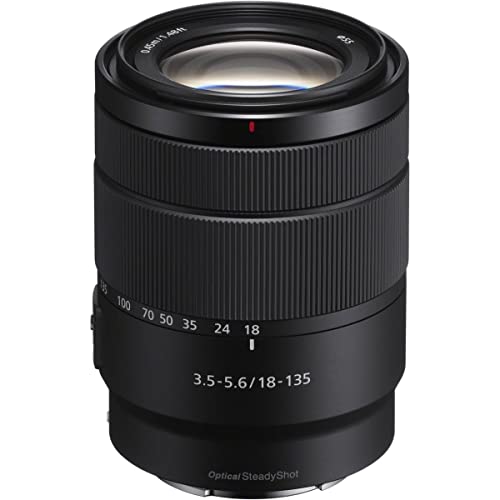 Sony SEL-18135 Zoom Objektiv 18-135mm F3.5-5.6 OSS (E-Mount APS-C geeignet für A5000/A5100/A6000 Serien und Nex) schwarz im Sale