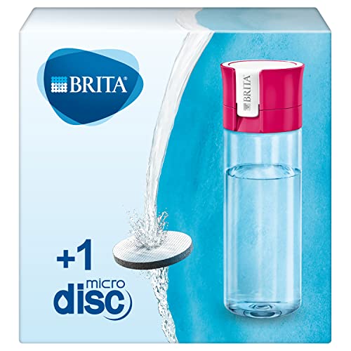 BRITA Wasserfilter-Flasche pink / Praktische Trinkflasche mit Wasserfilter für unterwegs aus BPA-freiem Kunststoff / Filtert beim Trinken / spülmaschinengeeignet