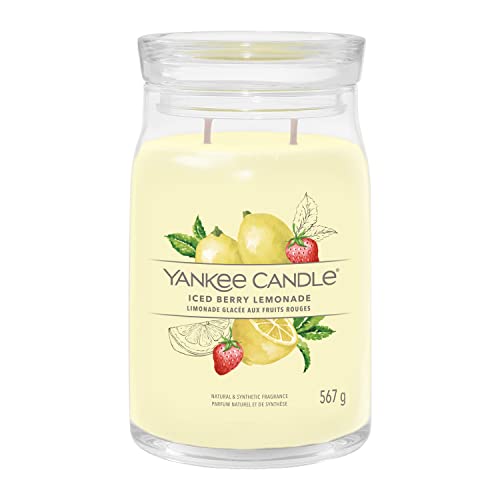 Yankee Candle Signature Duftkerze | große Kerze mit langer Brenndauer „Iced Berry Lemonade“ | Soja-Wachs-Mix | Perfekte Geschenke für Frauen im Sale