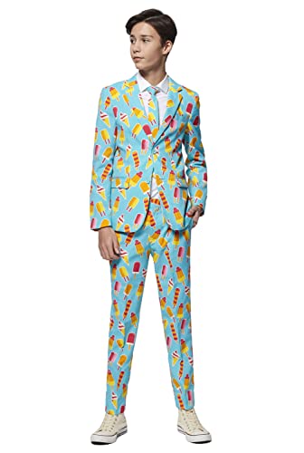 OppoSuits Lustige Verrückt Anzüge für Jungen 10 - 16 Jahre alt - Kommt mit Jacke, Hose und Krawatte Cool Cones 158/164 EU (14Y) im Sale