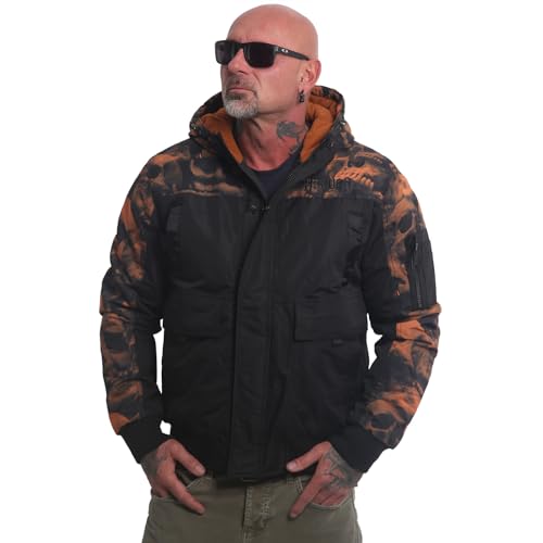 Yakuza Herren Graveyard Ultimate Winterjacke, Schwarz/Orange, im Sale