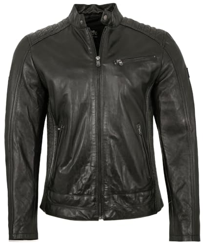 Otto Kern - Herren Echtleder Lederjacke Bikerjacke Lammnappa schwarz im Sale