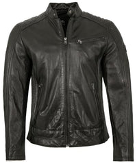 Thumbnail for Otto Kern - Herren Echtleder Lederjacke Bikerjacke Lammnappa schwarz im Sale