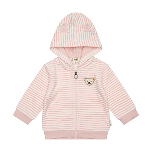 Steiff Unisex Baby Sweatjacke mit Kapuze Jacke, Silver PINK, 86 im Sale