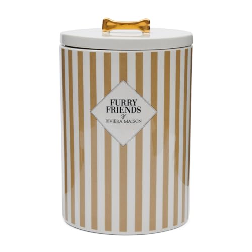 Riviera Maison Furry Friends Dog Food Storage Jar - Tierfutter Aufbewahrungsdose - Porzellan - Weiß im Sale