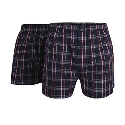 Götzburg Herren Web-Shorts 2er Pack Zweiteiliger Schlafanzug, Blue-Dark-Check, X-Large (Herstellergröße:XL/7) im Sale