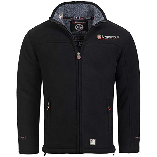 Geographical Norway UREKA Herren Fleece Jacke Fleecejacke warm Teddyfell Futter Gr. S-XXXL (L, Schwarz) im Sale