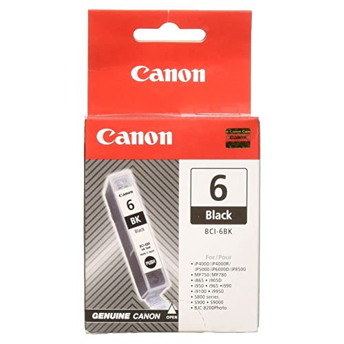 Canon BCI 6 original Tintenpatrone Schwarz für Pixma Drucker iP4000 iP4000R iP5000 iP8500