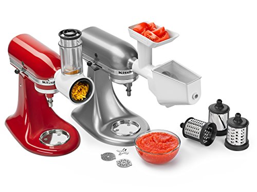 KitchenAid 5KSMFPPC FPPC Zubehörset - Fleischwolf, Pürieraufsatz und Gemüseschneider, Rostfreier Stahl, Weiß im Sale