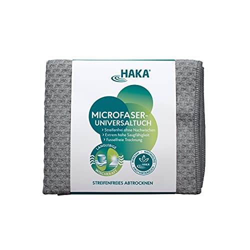 HAKA Microfaser Universaltuch, Premium Geschirrtuch grau/anthrazit, 50 x 60 cm, 1 Stk.