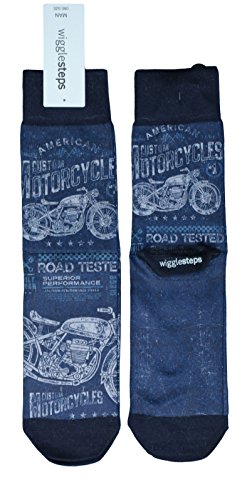 Wigglesteps Herren Socken BLUE MOTORBIKE, one Size (41-46) im Sale