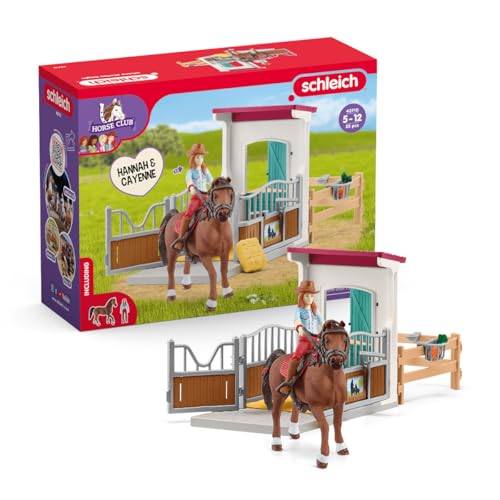 schleich 42710 Horse Box with Hannah & Cayenne, ab 5 Jahren, HORSE CLUB - Spielset, 25 Teile, exklusiv bei Amazon, Black im Sale