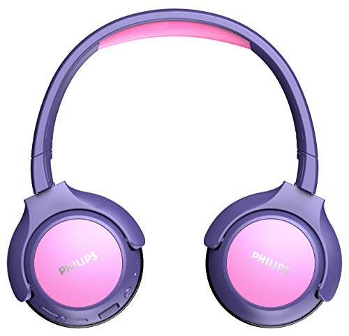 Philips Kinderkopfhörer KH402PK/00 Wireless On Ear Kopfhörer (Bluetooth, 85 db, 20 Stunden Spielzeit, LED Panel, weiche Ohrpolster) Pink