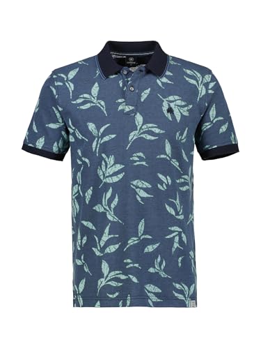 LERROS Herren Poloshirt mit floralem Druck und abgesetzen Details Classic Blue im Sale