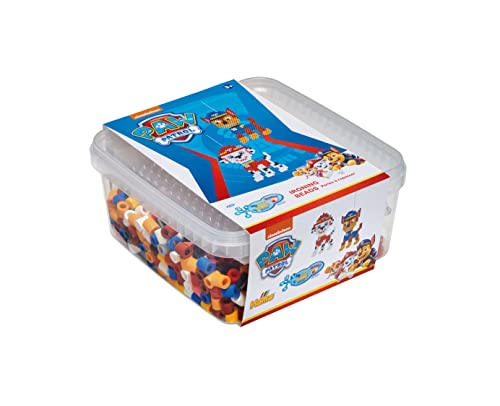 Hama Perlen 8752 Bügelperlen Paw Patrol, Geschenkbox mit ca. 900 Maxi-Perlen, 10 mm Durchmesser, für Kinder ab 3 Jahren