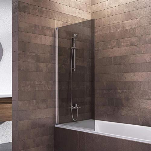 Schulte Duschwand Berlin, 70 x 130 cm, 5 mm Sicherheitsglas grau anthrazit, alunatur, D16503 01 52, Duschabtrennung für Badewanne