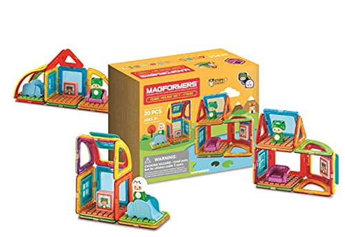 Magformers Cube House Frog 20-Piece Magnetic Construction Toy. STEM Set with Magnetic Shapes and Accessories. Makes Different Houses from Magnetic Tiles..