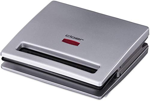 Cloer 6219 Sandwichmaker, 900 W für 2 diagonal geteilte Toasts, optische Fertigmeldung, silber im Sale