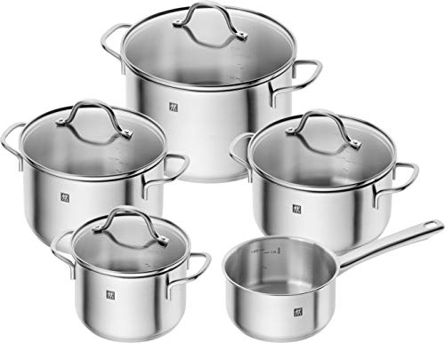 ZWILLING Flow Kochtopf-Set, 5-teilig, 4 Deckel, Induktionsgeeignet, Edelstahl, Silber im Sale