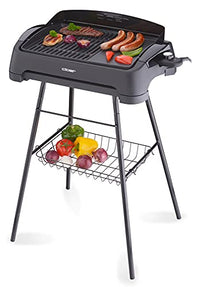 Thumbnail for Cloer 6750 Barbecue-Grill, Standgrill mit abnehmbarem Fuß, Spritzschutz, Ablagekorb, Antihaftbeschichtet, 2000 Watt, Grillfläche: 43 cm x 30,5 cm, schwarz