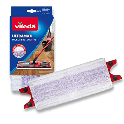 Vileda Ultramax Microfibre Sensitive Bodenwischer Ersatzbezug, Wischmopp Bezug Ultramat_Ultramax, für empfindliche Böden, schonende Parkettreinigung, Waschmaschinen geeignet, 1er Pack im Sale