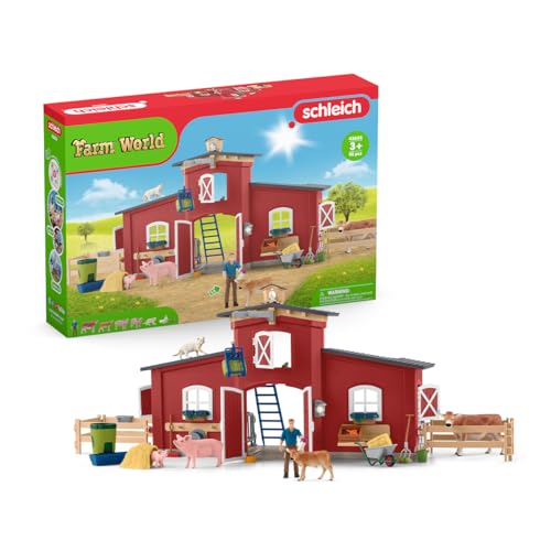 schleich 42606 Große Farm mit Tieren und Zubehör, ab 3 Jahren, FARM WORLD - Spielset, 64 Teile, exklusiv bei Amazon im Sale