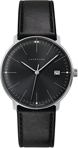 JUNGHANS max Bill Herren-Armbanduhr Schwarz mit Saphirglas 41/4465.02 im Sale