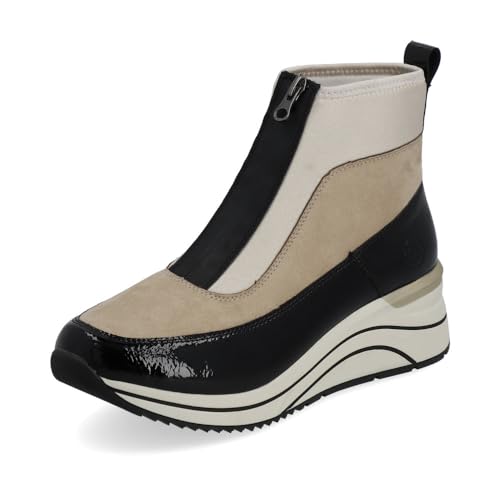 Remonte Damen High-Top Sneaker D0T71, Frauen Halbschuhe,lose Einlage,Laufschuhe,Stiefel,halbstiefel,Boots,Booties,straßenschuhe,beige Kombi (60),39 EU im Sale