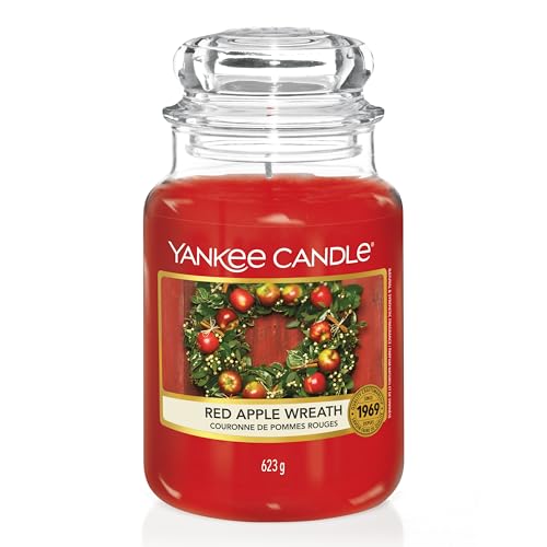 Yankee Candle Duftkerze im großen Jar, Red Apple Wreath, Brenndauer bis zu 150 Stunden im Sale