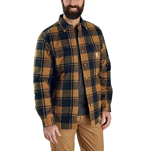 Carhartt Herren Übergangsjacke Flannel Sherpa-Lined, Farbe:carhartt Brown, im Sale