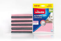 Thumbnail for Vileda Actifibre Soft Universal Mikrofasertuch, Reinigungstuch aus 100 Prozent Mikrofaser für streifenfreie Ergebnisse, hohe Saugkraft, ideal für alle glatten Oberflächen, rosa und grau, 10 Stück im Sale