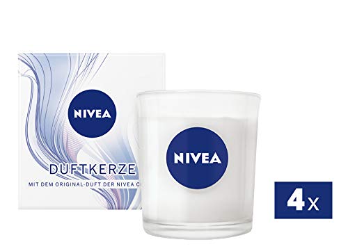 NIVEA Duftkerze mit dem Original-Duft der NIVEA Creme, Kerze im Glas mit der bekannten NIVEA Creme-Note, weiß im Sale