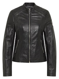 Thumbnail for Carlo Colucci Softe Damen Lederjacke aus Lammnappa Schwarz 44 im Sale