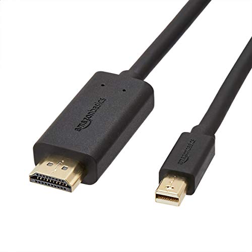 Amazon Basics Mini DisplayPort auf HDMI Kabel, mit vergoldeten Anschlüssen, unterstützt nahtloses Digital-Audio und Full HD-Auflösung , 1.8 m, Schwarz im Sale